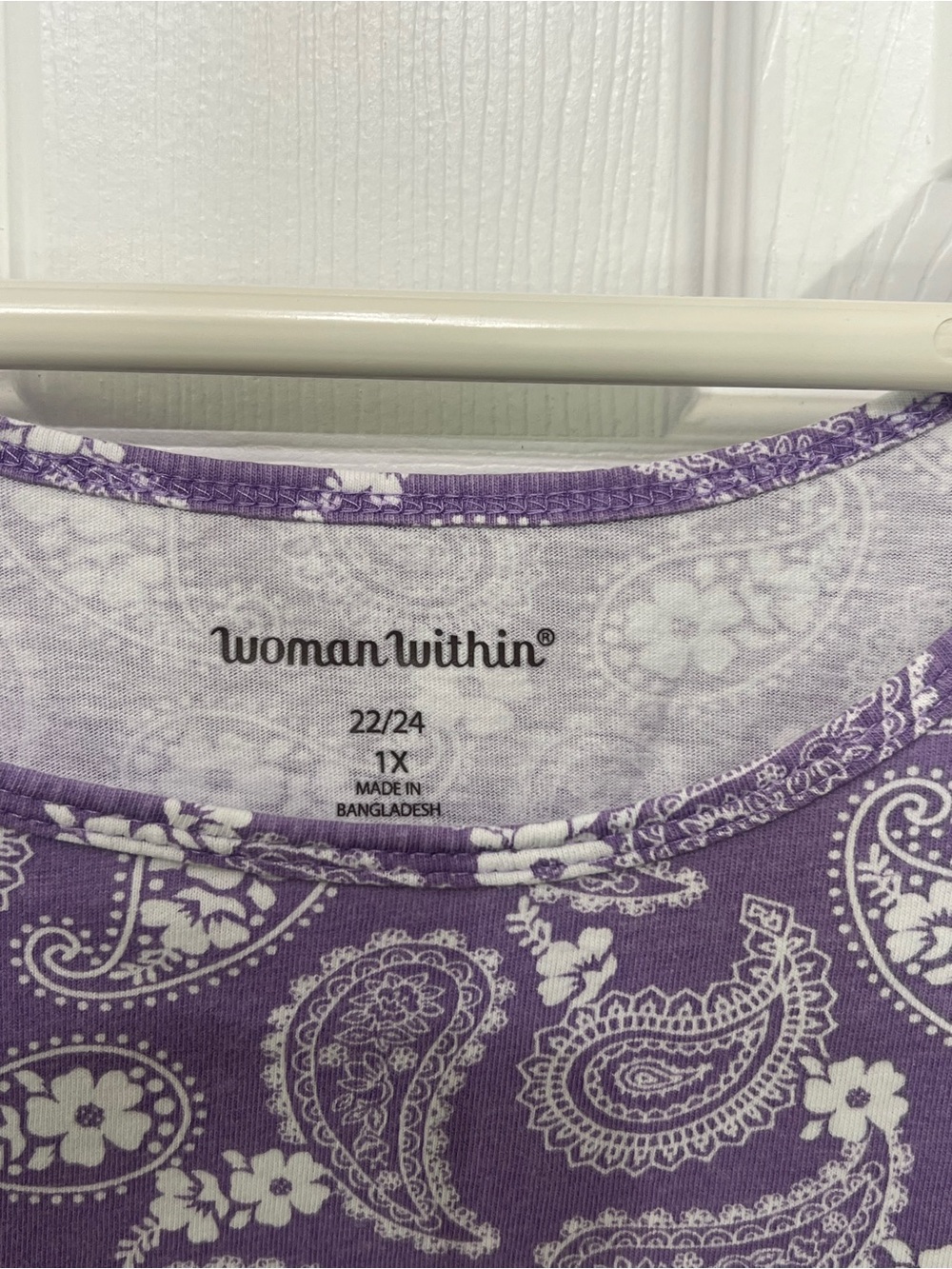 Woman Within Purple Paisley Scoop Neck Tank - Picture 3 of 3